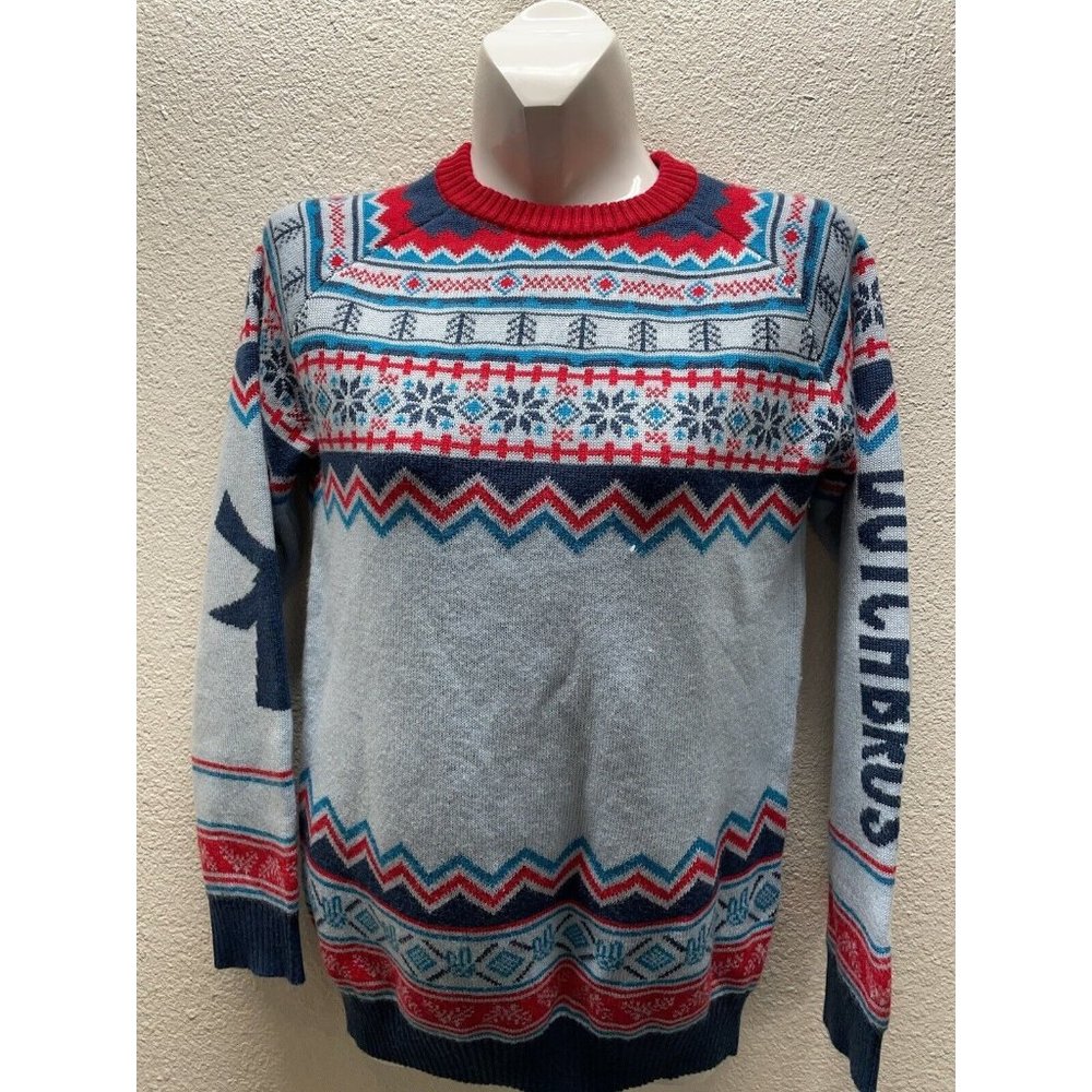 Dutch Bros  Coffee Blue Red Nordic Sweater Crew Neck Size Medium